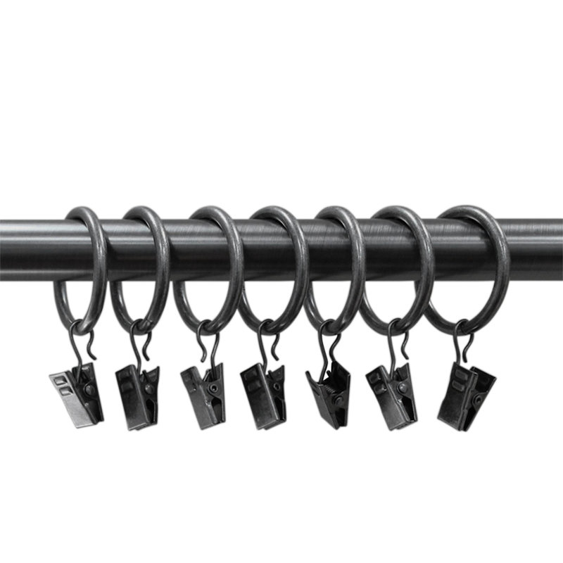 Anneaux de rideau Fraida, Bronze industriel, 2,6 po x 1,6 po x 0,4 po