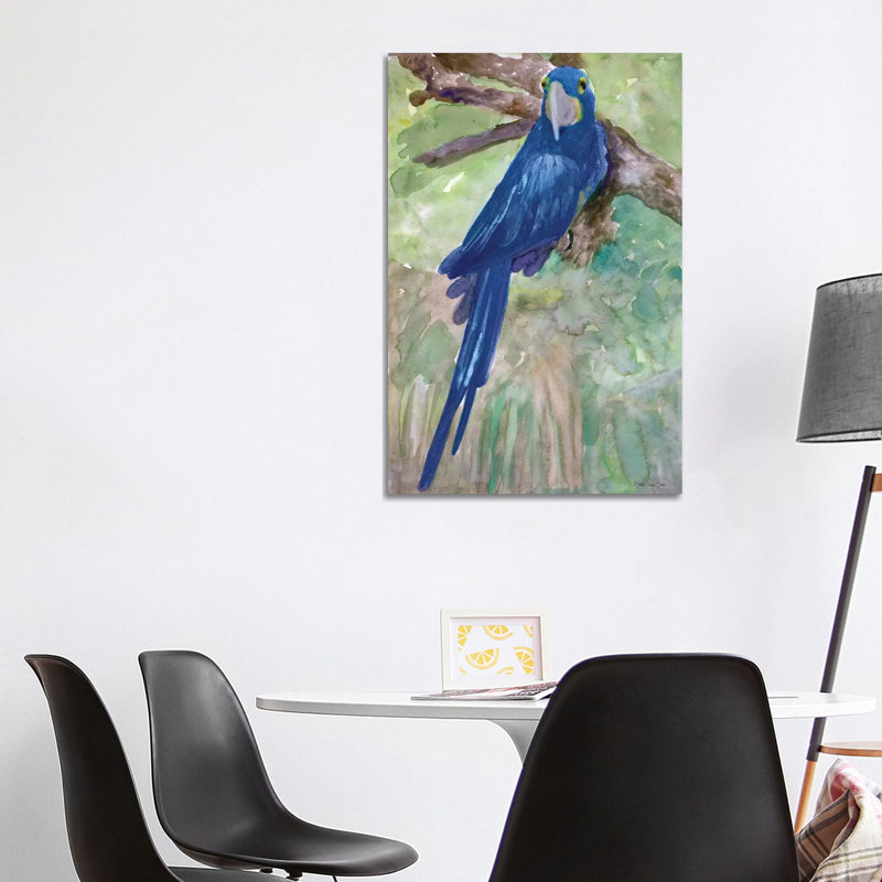 Blue Parrot I 1 Piece Wrapped Canvas Wall Art, 101.6 cm H x 66.04 cm W x 1.91 cm D