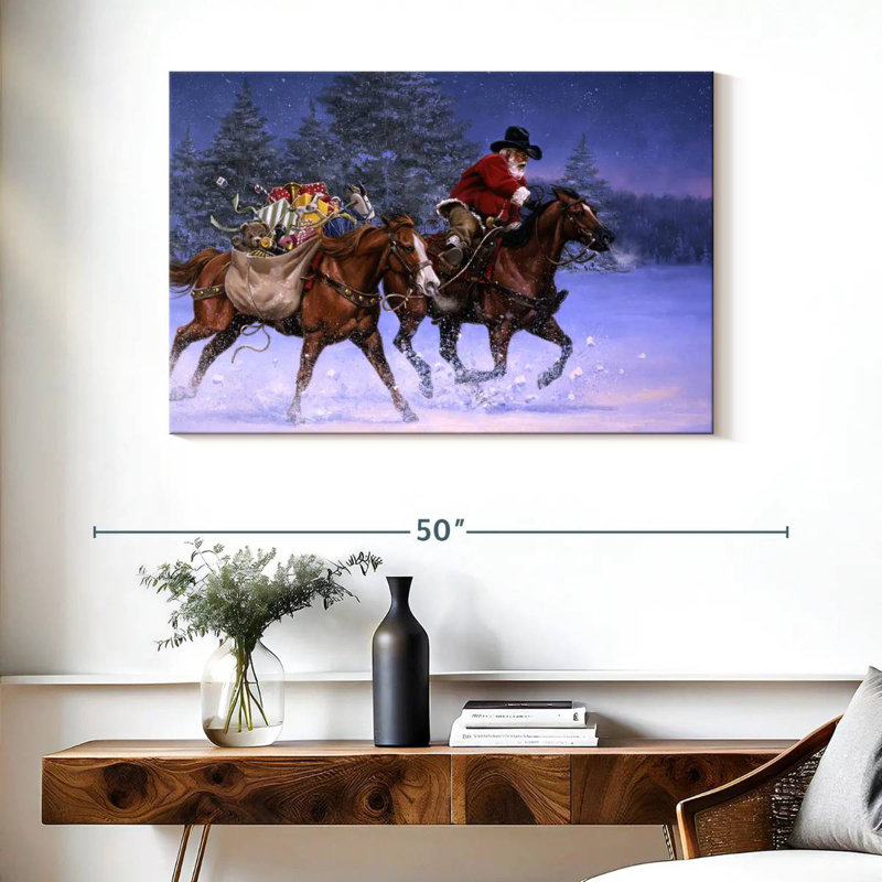 Ruée de Noël Lelend, H 26 po x l 39 po