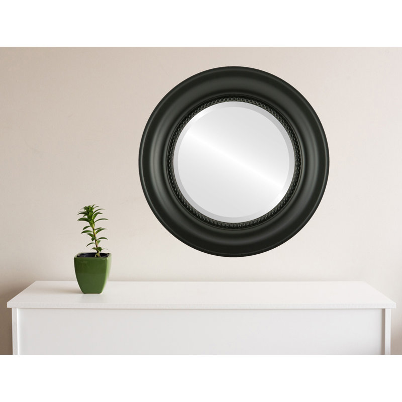 Witney Round Mirror, 23" x 23", Matte Black