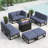 9 - Piece Outdoor Modular Sectional Set with Fire Table-1076069445