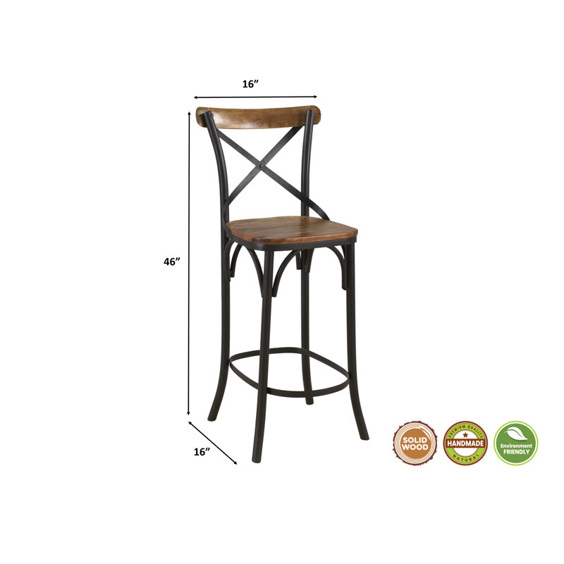 Jaydynn Counter Stool with Metal Frame, Black, Bar Stool (31" Seat Height)