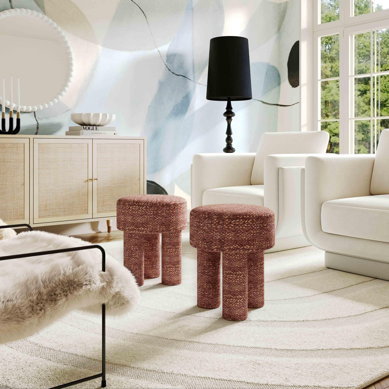 Altan Accent Stool, Brown