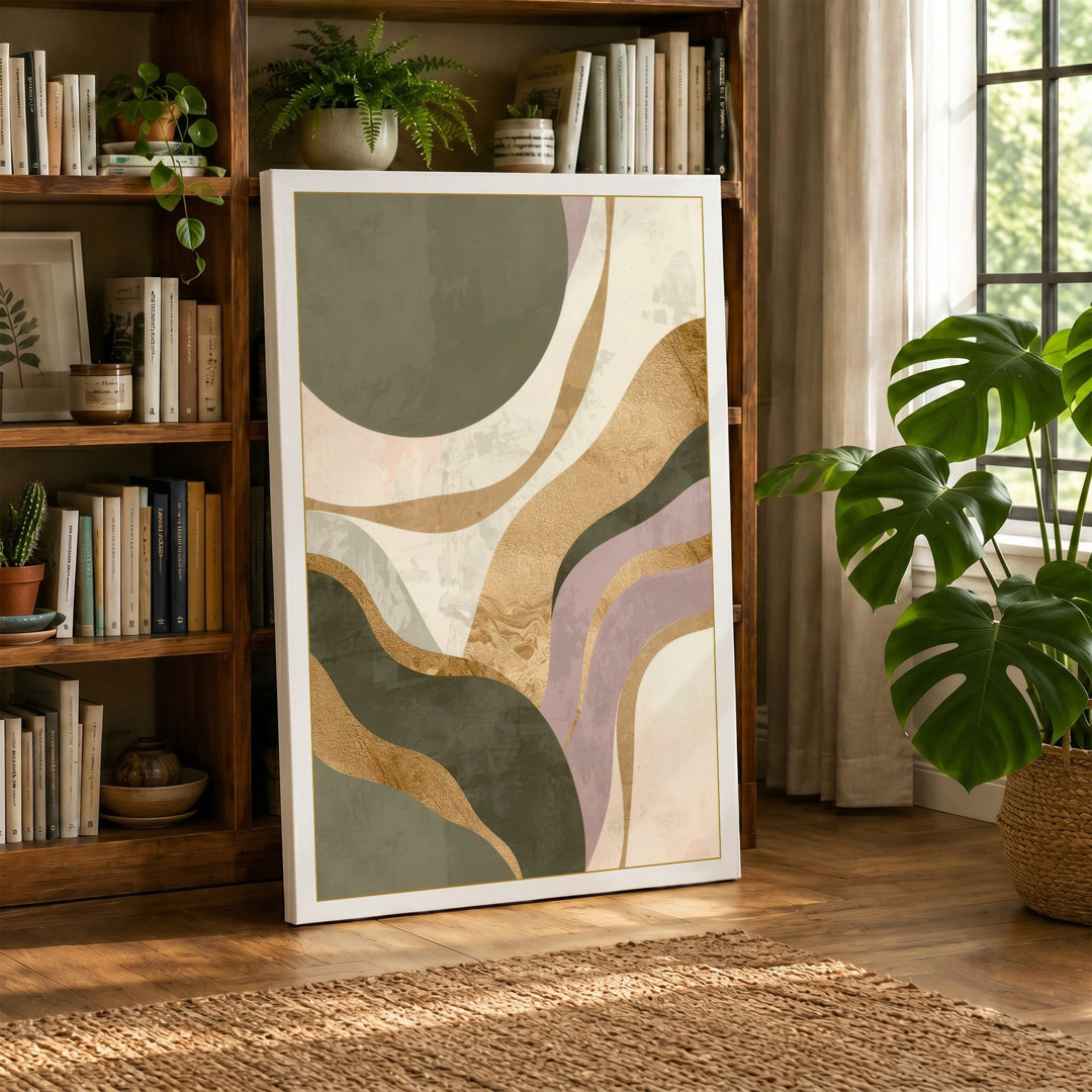 Layered Earth Tones Minimalist - Wrapped Canvas