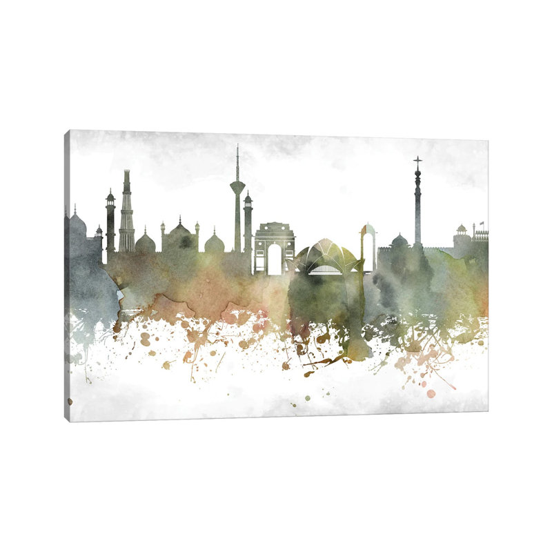 Delhi Skyline by WallDecorAddict - Wrapped Canvas Print, 66.04 cm H x 45.72 cm W