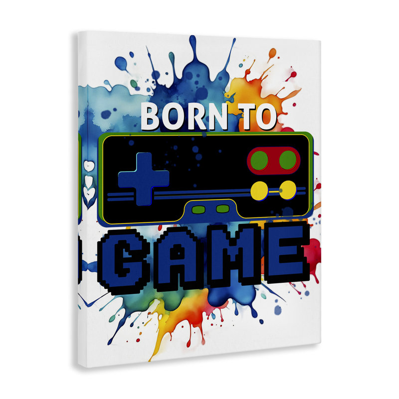 «Born to Game Splash Canvas», conception de Kim Allen, H 20 po x l 16 po