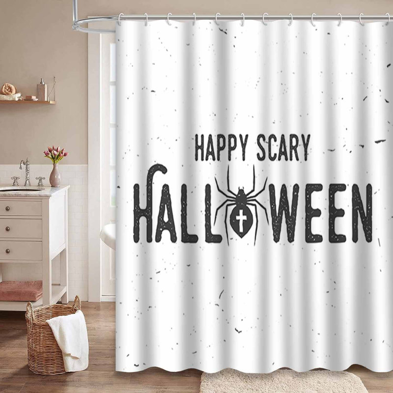 Rideau de douche Happy Scary Halloween Party, L 72 po x l 78 po