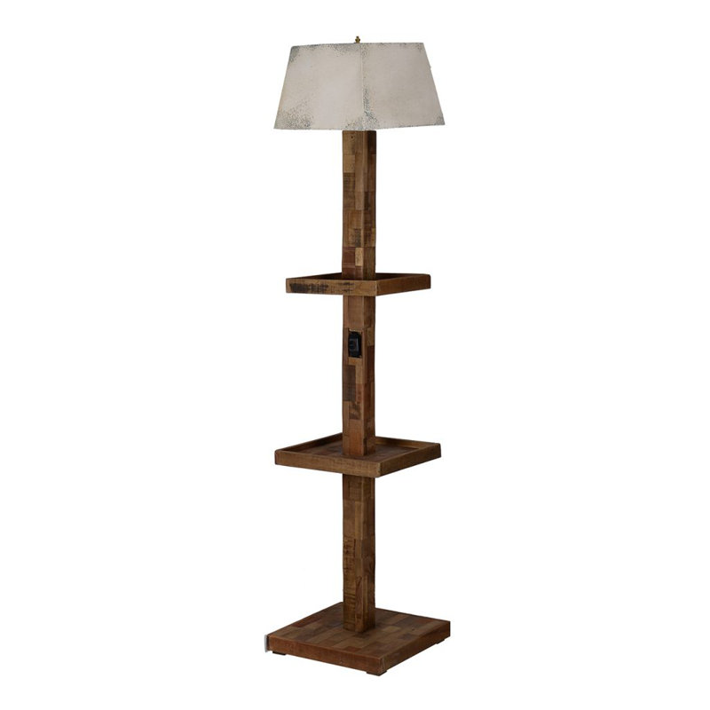 Bedolla 74.8'' Brown Tray Table Floor Lamp