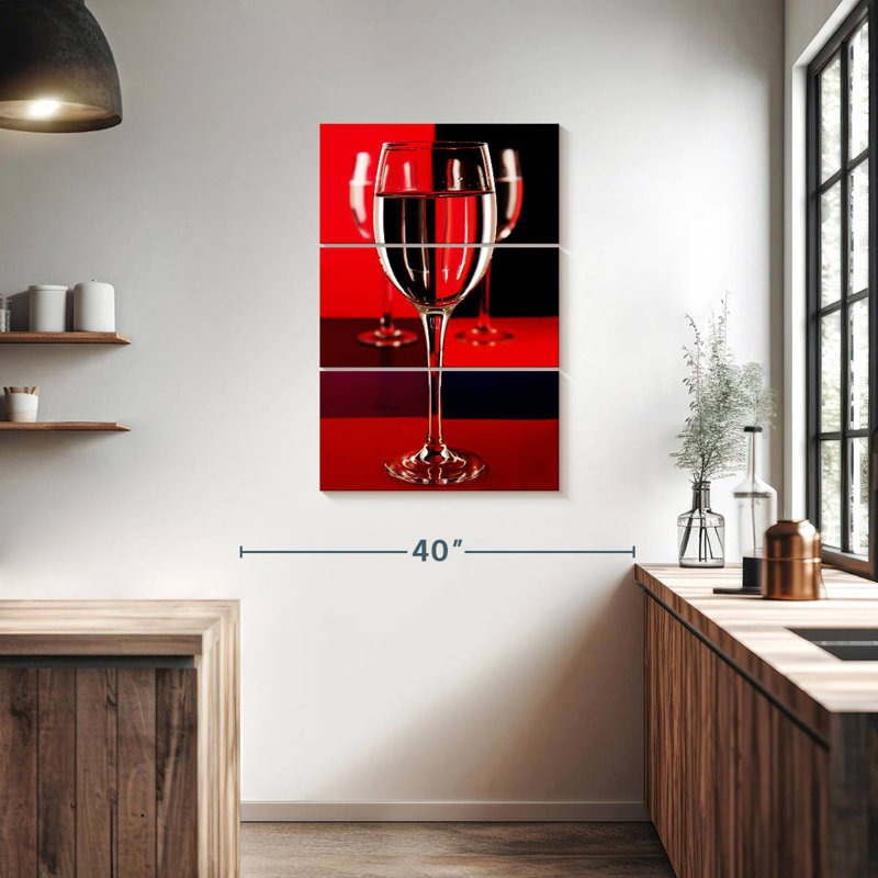 Verres à vin abstraits, H 38 po x l 24 po