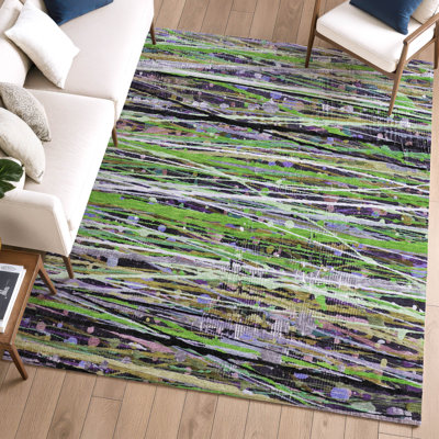 Premium Machine Washable Mayfield AMF2125 Striped Rug