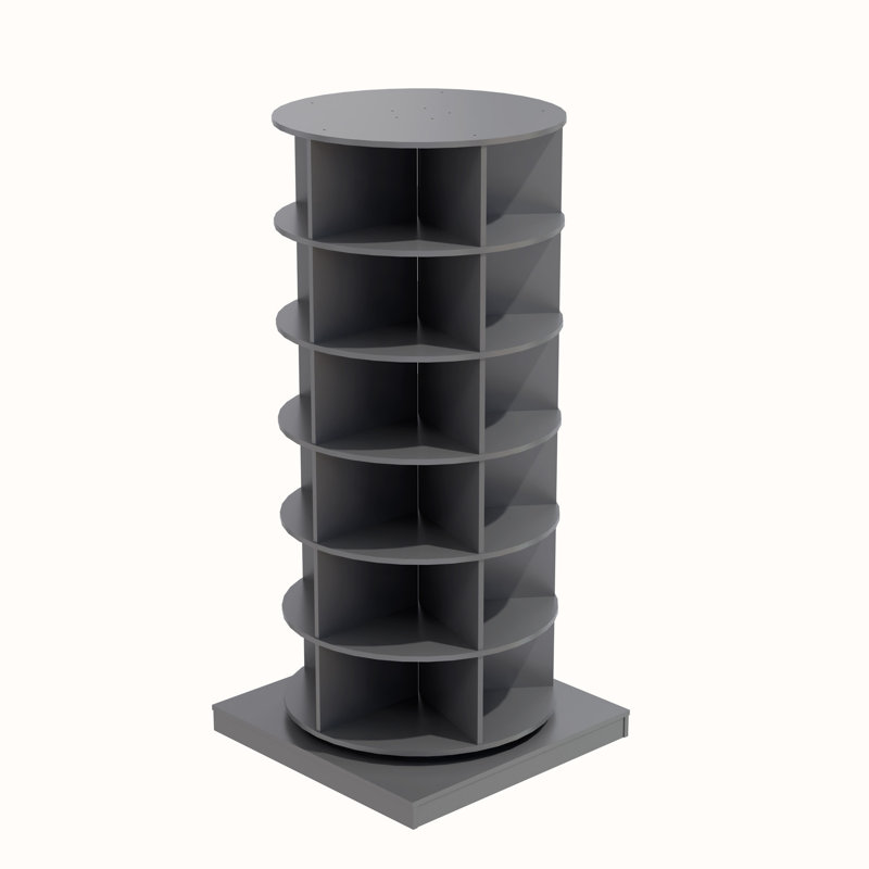 28 Pair Shoe Rack, Gray, 56.14" H x 24" W x 24" D