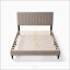 Structure de lit plateforme tapissier gris