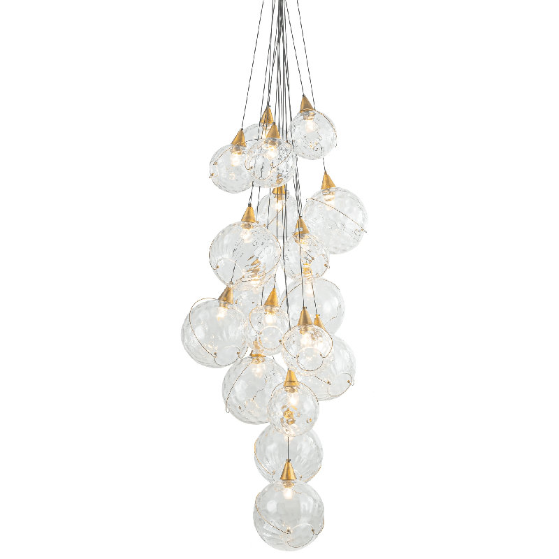 Celina 18-Light Clear Glass Globe Chandelier