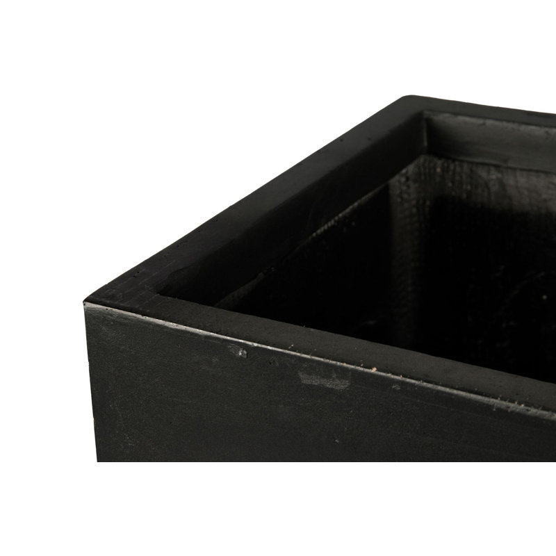 Frostproof, Concrete Effect Garden Planter Pot with Drainage Holes, 20.5cm H x 50cm W x 20cm D, Dark Grey