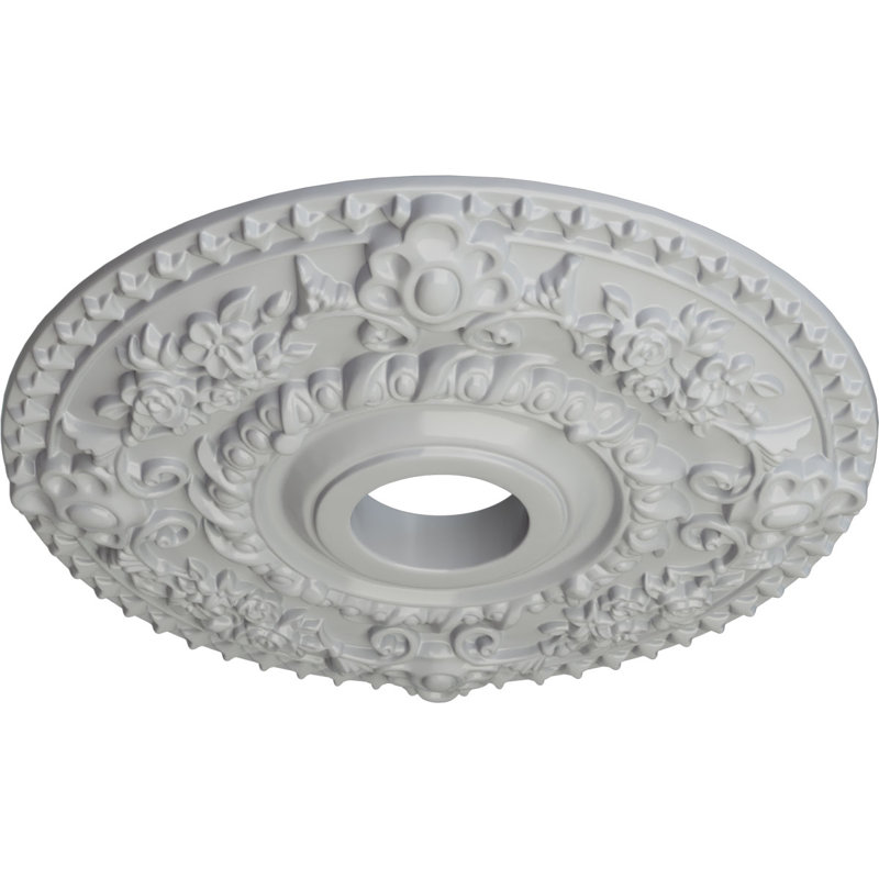 Médaillon de plafond Endurathane, diamètre extérieur de 18 po x P 3 1/2 po x P 1 3/8 po (convient aux auvents jusqu'à 3 1/2 po), finition brique réfractaire peinte à la main