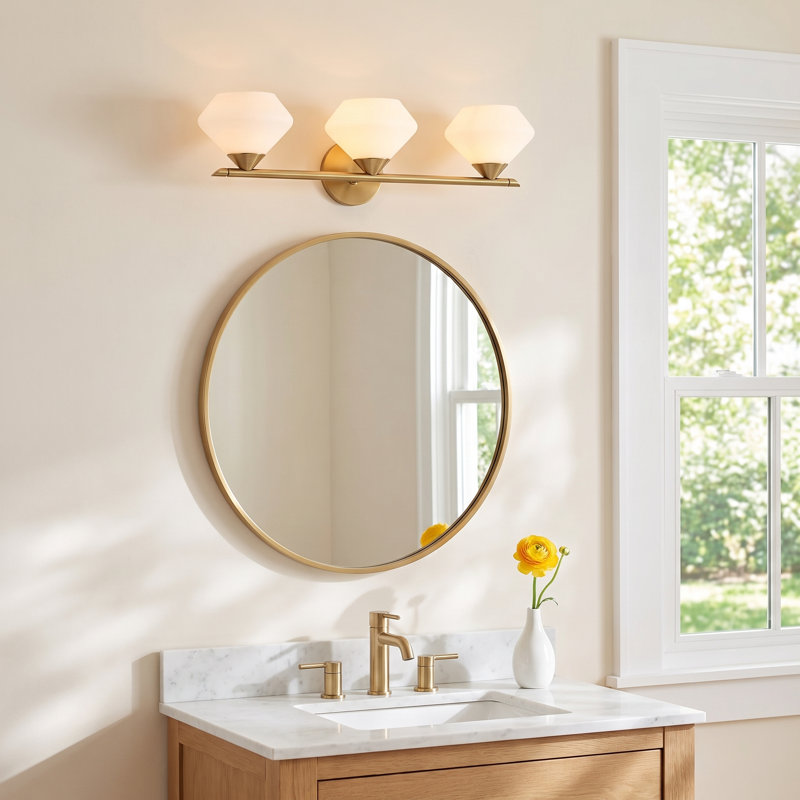 Junius 3 - Light Dimmable Vanity Light, Aged Brass