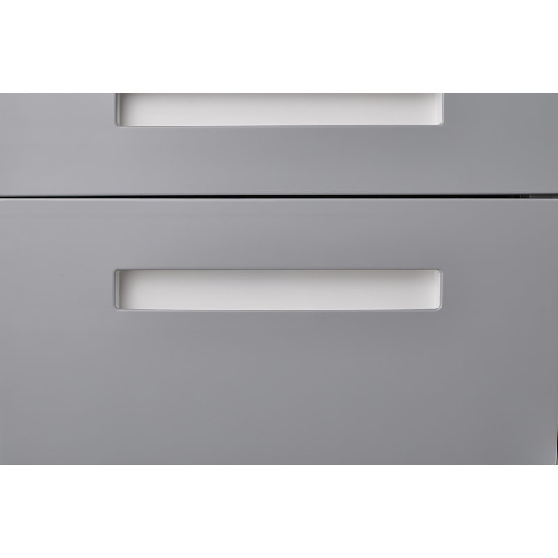 Classeur mobile 3 tiroirs, armoire de rangement polyvalente de style simple, armoire de rangement de salon, Blanc / Gris
