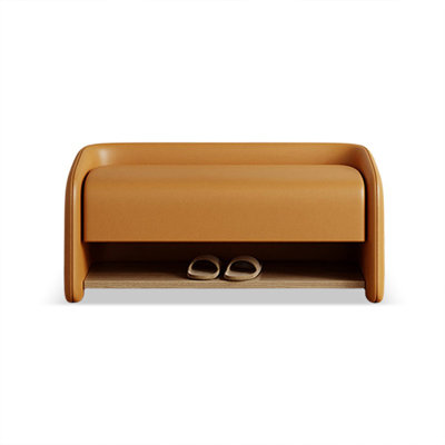 Orange Upholstered Bench
