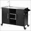 Îlot de cuisine extérieur durable de 55,5 pouces avec évier en acier inoxydable et roues verrouillables pour la préparation de barbecues et de pizzas