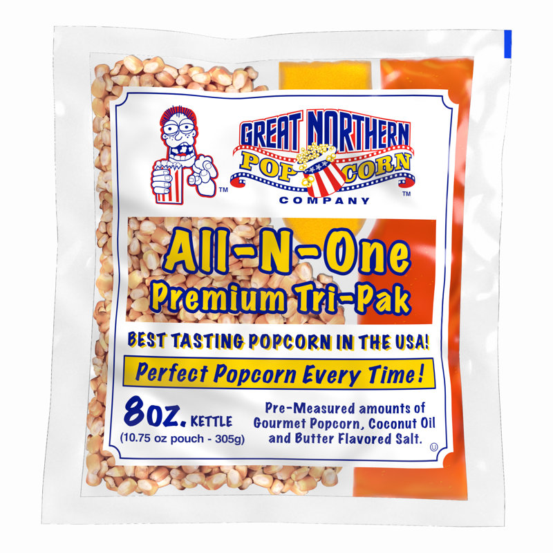 8 oz. Great Northern Popcorn Machine à maïs soufflé bouilloire avec chariot et 5 paquets de grains, Rouge