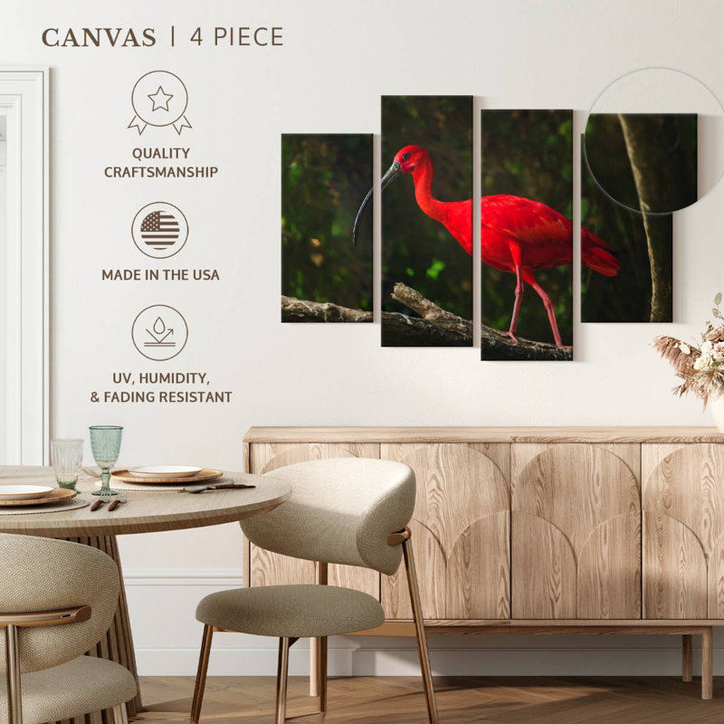 Red Ibis Bird, H 22 po x l 36 po