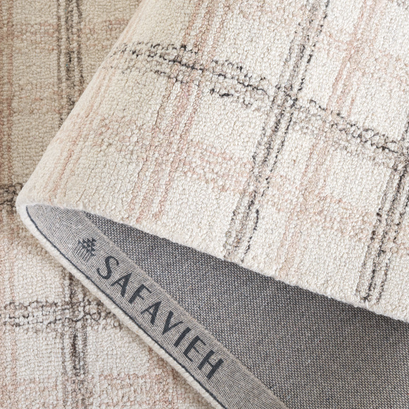 Plaid Wool Hand Tufted Area Rug, Rectangle 183 x 274 cm