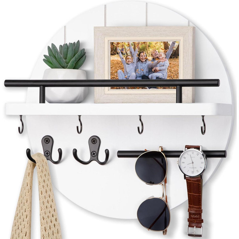 Wood Wall Organizer, White/Black