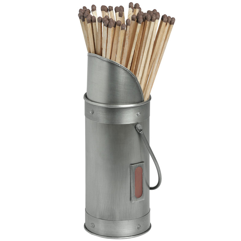 Emiliya Wood Log Carrier, Silver