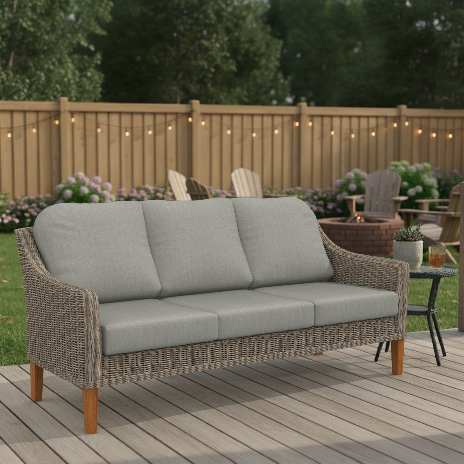 22" Sunbrella® Sofa Seat and Back Cushion, Canvas Granite Sunbrella® Canvas