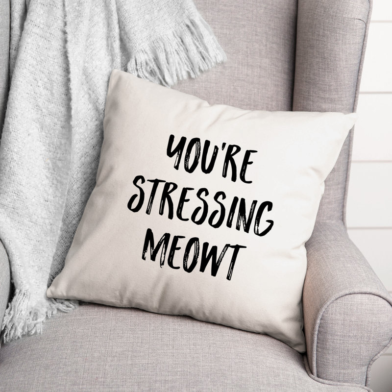 Coussin You Are Stressing Meowt, 20 po x 20 po