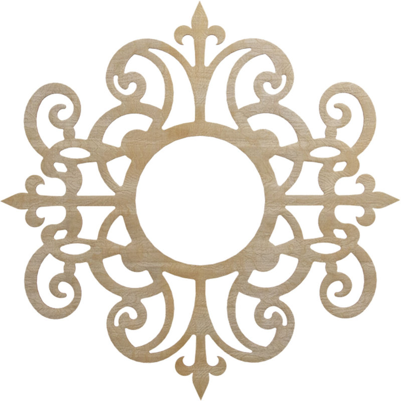 Médaillon de plafond en bois Dijon, Bouleau, H 34 po x l 34 po x P 0,25 po
