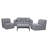 Deko Living 4 Place Seating  Gray Outdoor Compression Foam Sofa and Table Set