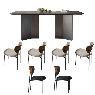 Modern Sintered Stone Minimalist Dining Table Sets Rectangular 63'' L x 31.5'' W Dining Set -  Lane Design, XJEZD1PYE1