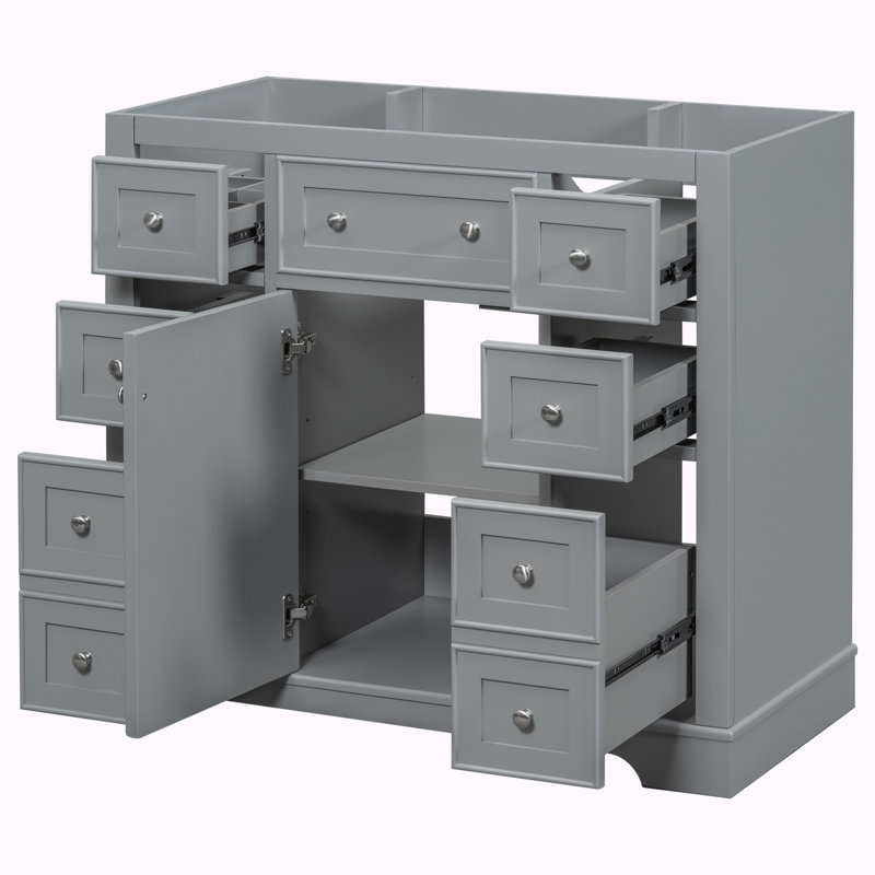 Base de meuble-lavabo simple 33,4 po seulement, Gris