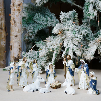 Nativity Set Nativity Scene for Christmas Decor Manger Set Resin 6 inch