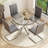 5- Piece Dining Table Set,Glass Top Metal Base Dining Tablewith 4 Faux Leather Dining Chairs-111233766-111233761