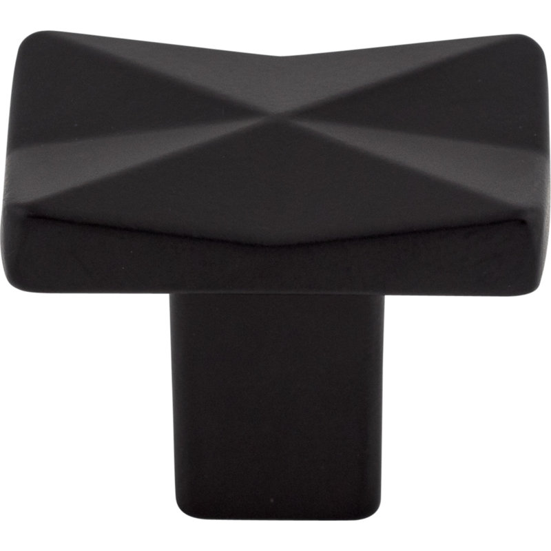 Quilted 1 1/4" Length Rectangle Knob, Black