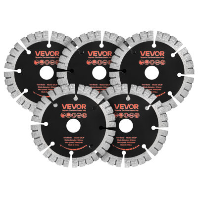 Diamond Blades 5 inch, Wall Chaser Saw Blade Cutting Blade, 0.79 in Arbor, High-Hardness Diamond Segments, 65Mn Steel Core, Dry Wet Cutting, Clean Edges for Concrete Brick Stone Cement