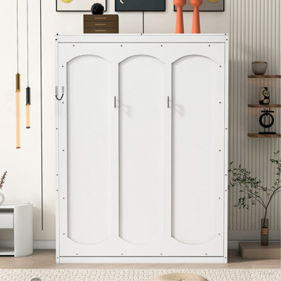 Lit escamotable double pleine grandeur avec tablettes