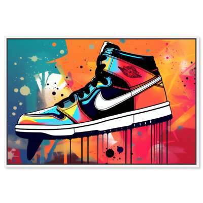 Colorful Splashes Sneaker Canvas Sneaker Art Prints by Notoriart