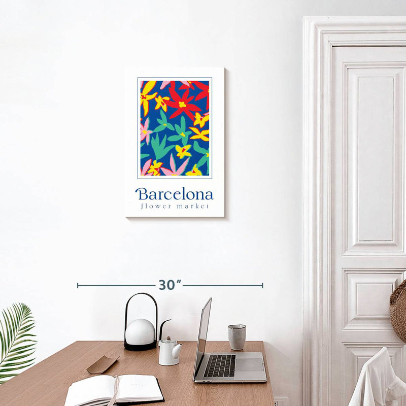 Affiche du marché aux fleurs Harnek Barcelona, H 24 po x l 16 po