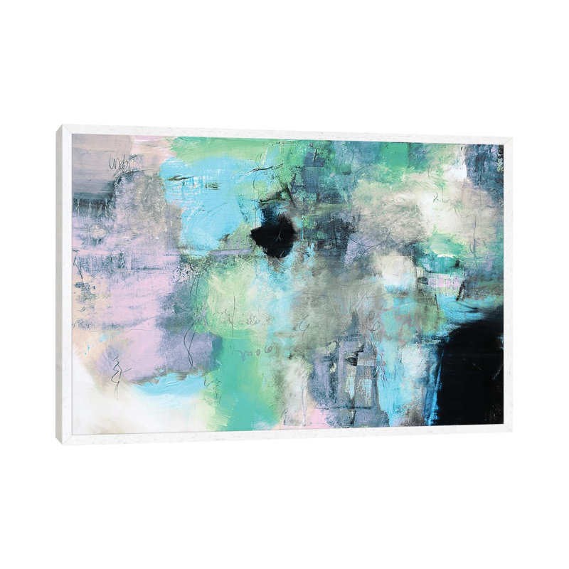 Abstract XXII by Andrada Anghel - Painting on Canvas, 45.72cm H x 66.04cm W x 3.81cm D, White Framed