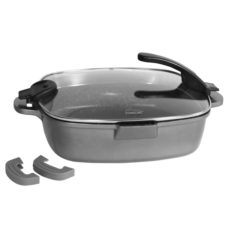 Stoneline Future Non-Stick Aluminum Saute Pan with Lid, Anthracite, 4.9 L