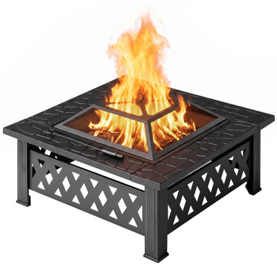 Patio 32 in. Square Steel Fire Pit