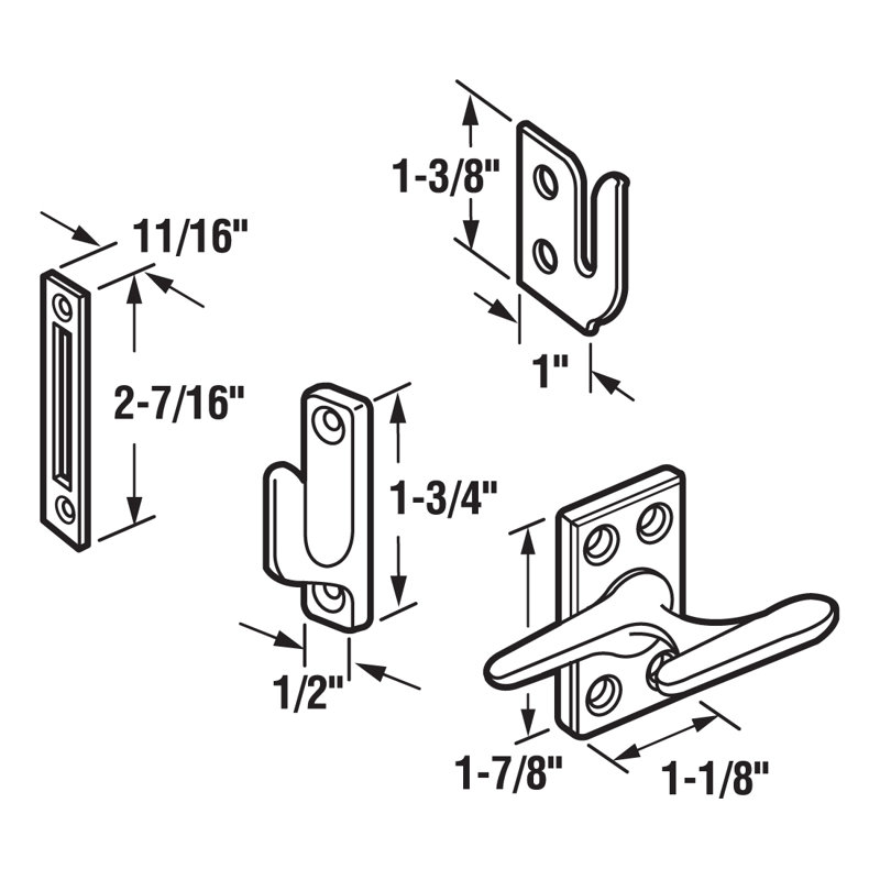 FHC H3684 Casement Window Lock - Chrome Plated