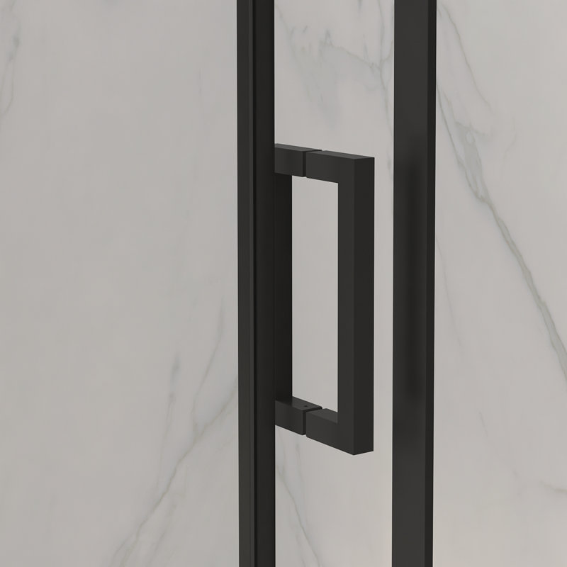 56-60"W X 72"H Frameless Sliding Shower Door,5/16" (8Mm) Thick SGCC Tempered Clear Glass,Double Side Easy Clean Coat, Matte Black Finished With Buffer