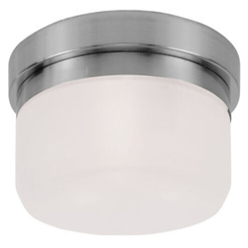 Plafonnier encastré en verre Emyla, Nickel brossé