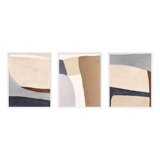 Divided By 3 In Blue By Julia Balfour - Framed Wall Art