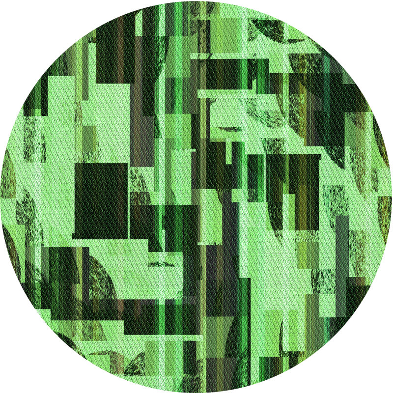 Abstract Indoor Rug, Round 6'