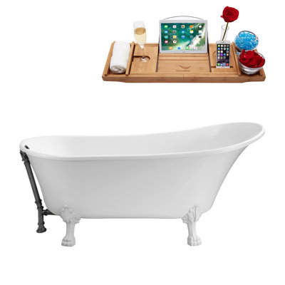 66.9'' x 31.5'' Soaking Acrylic Bathtub